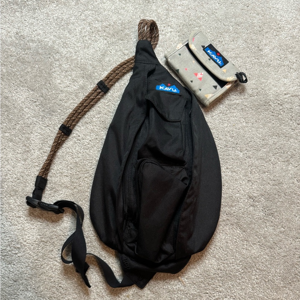 Black Kavu Sling Rope Bag and Wally Wallet 2-Pc Set